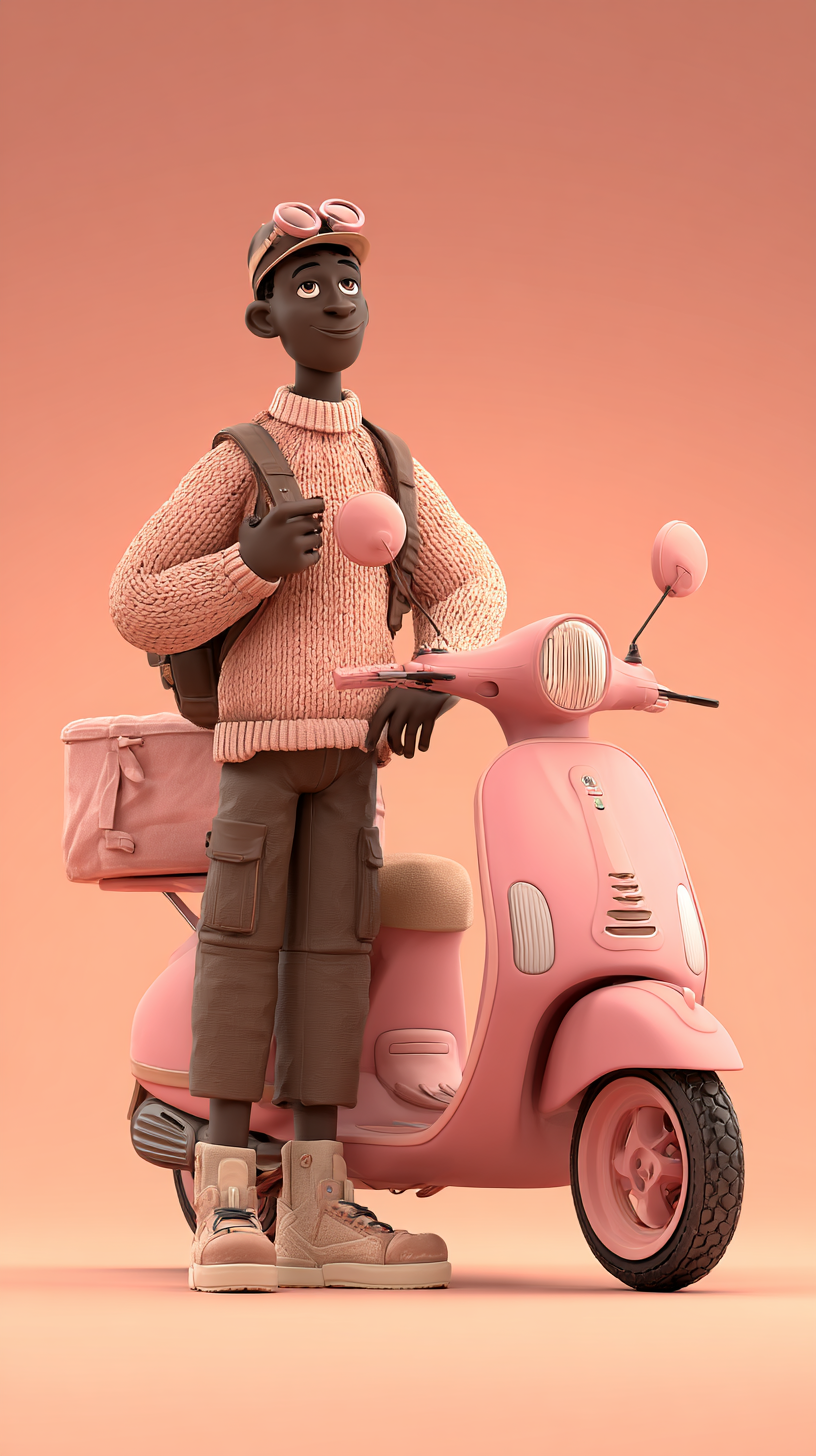 Pastell mynd af sendli